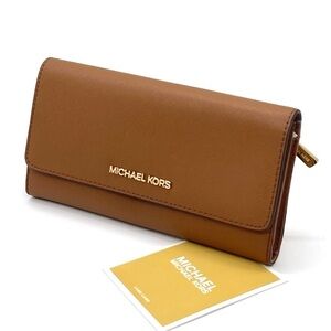 Michael Kors Large Trifold Wallet Luggage (NWT)